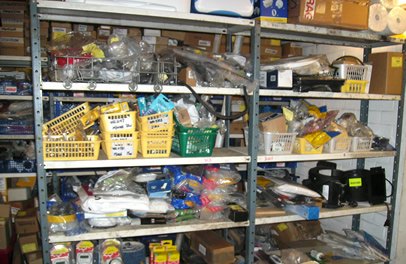 Our well stocked parts store room